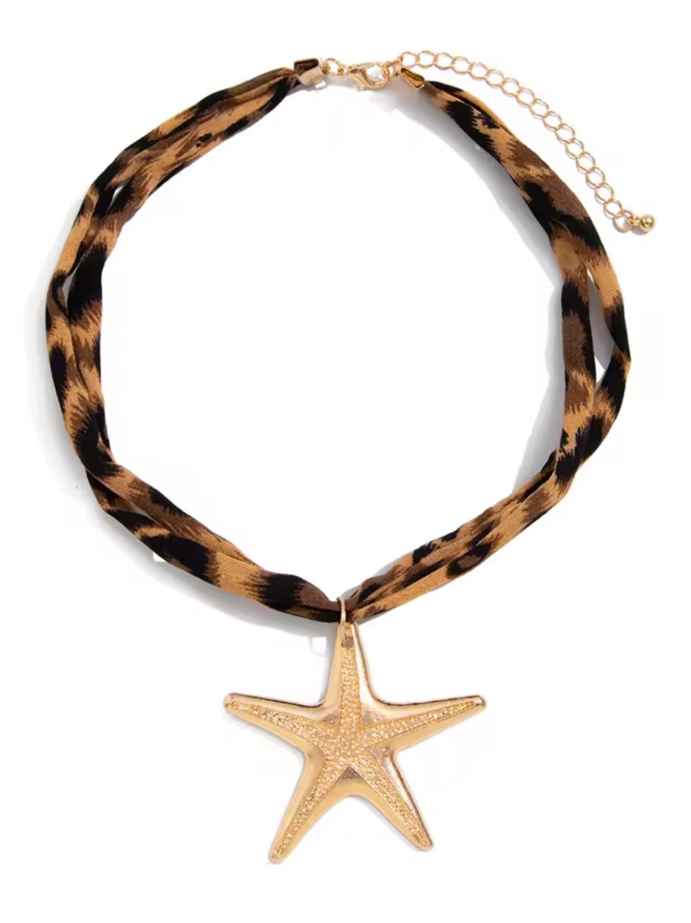 Gold Starfish Pendant Necklace adjustable